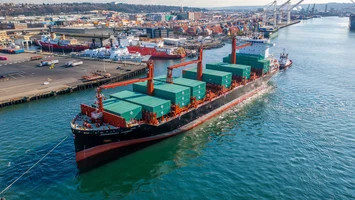 Swire Shipping Vessel, Honiara Chief, laden with UWL containers, calls on Seattle's T30 Terminal